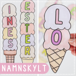 Pyssel – glass som namnskylt - bild 1