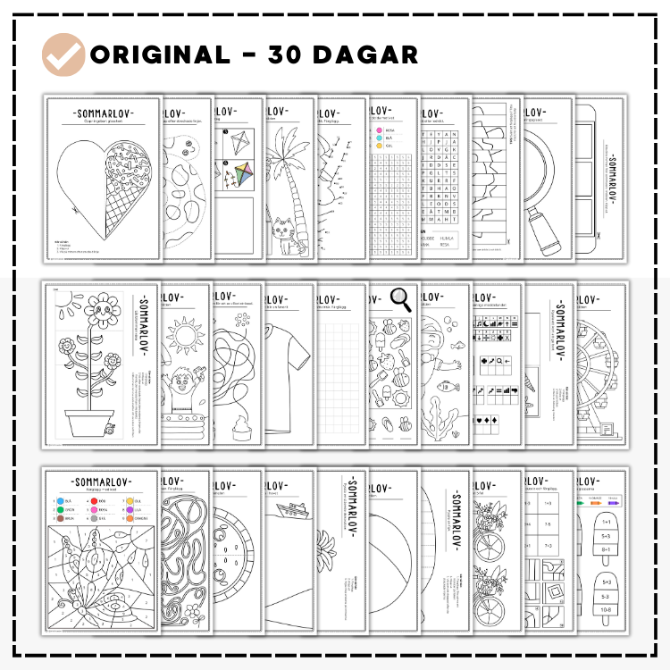 Sommarlovets pysselkalender - 30 dagar (original)