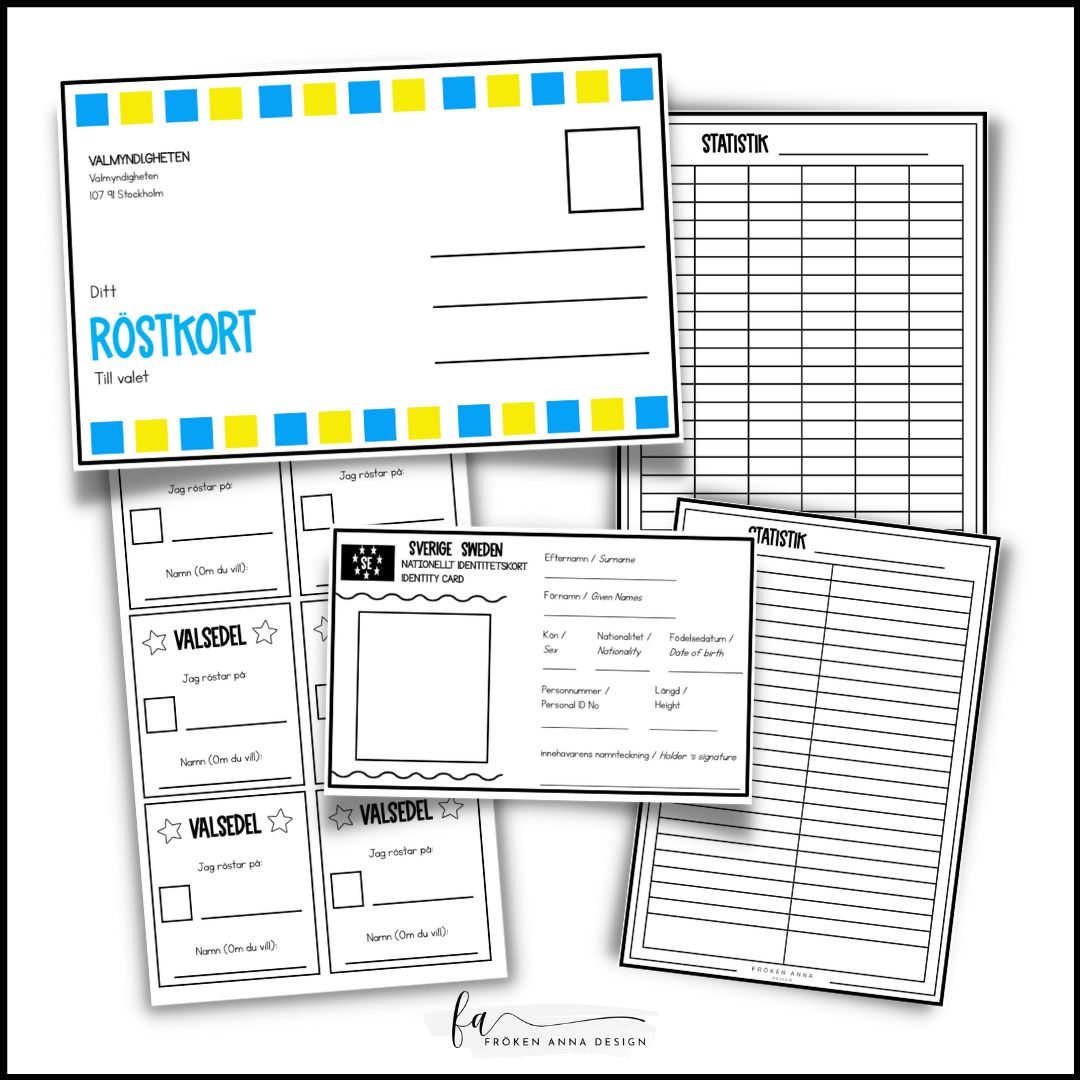 Demokrati: Röstningstillbehör (Till ett klass- eller skolval)