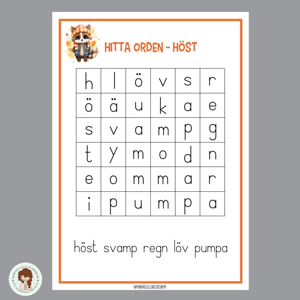 Ordgömma enkel – 5 ord