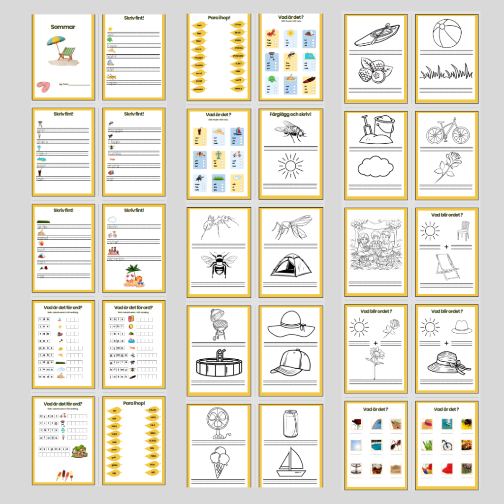 Sommarord. Läs-och skrivträning
