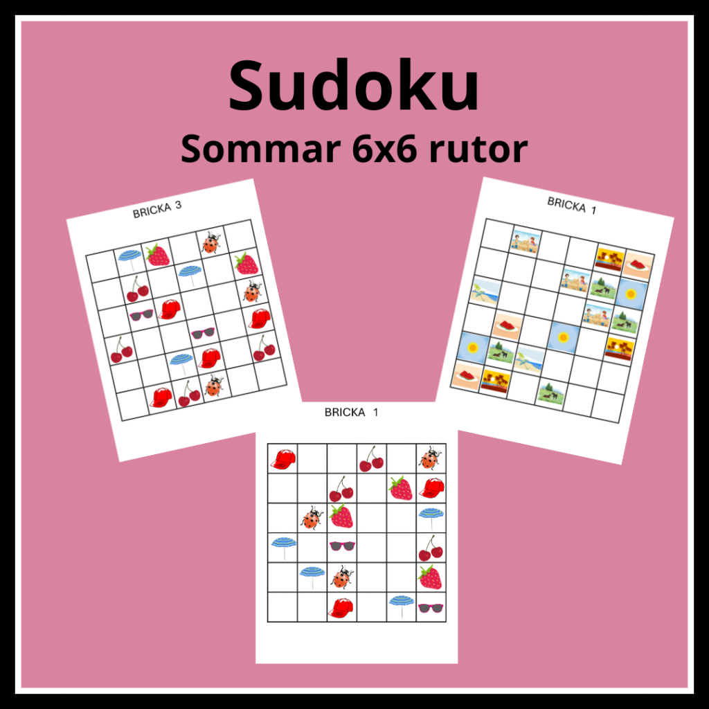 Sudoku sommar 6×6 rutor