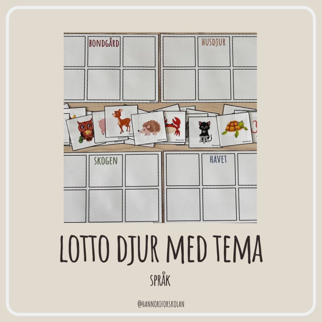 Lotto djur med tema