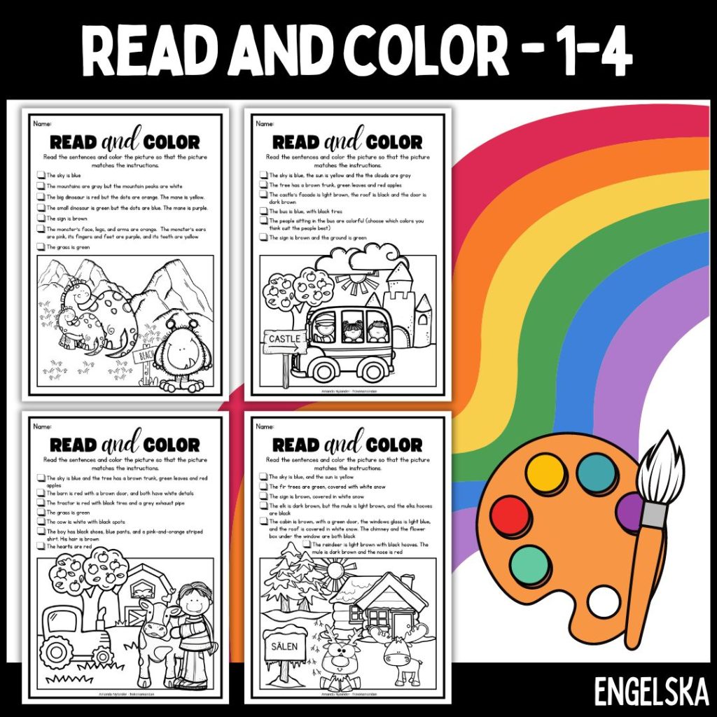 Read and color – medel – 1-4