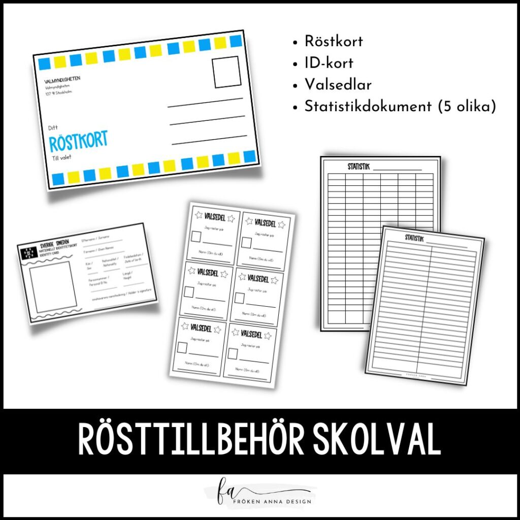 Demokrati: Röstningstillbehör (Till ett klass- eller skolval)