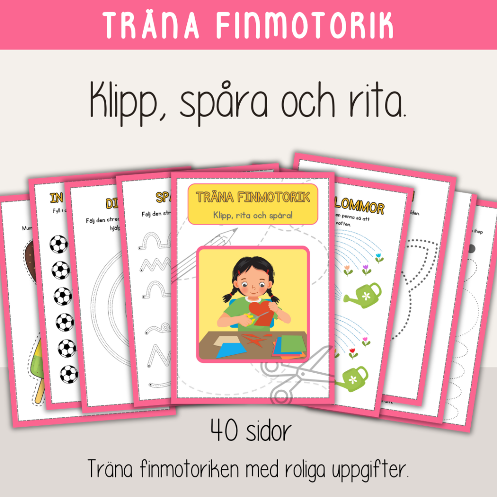 Spåra, klipp och rita – Träna finmotoriken