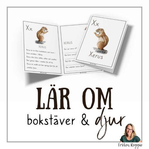 Lär om bokstäver och djur – X