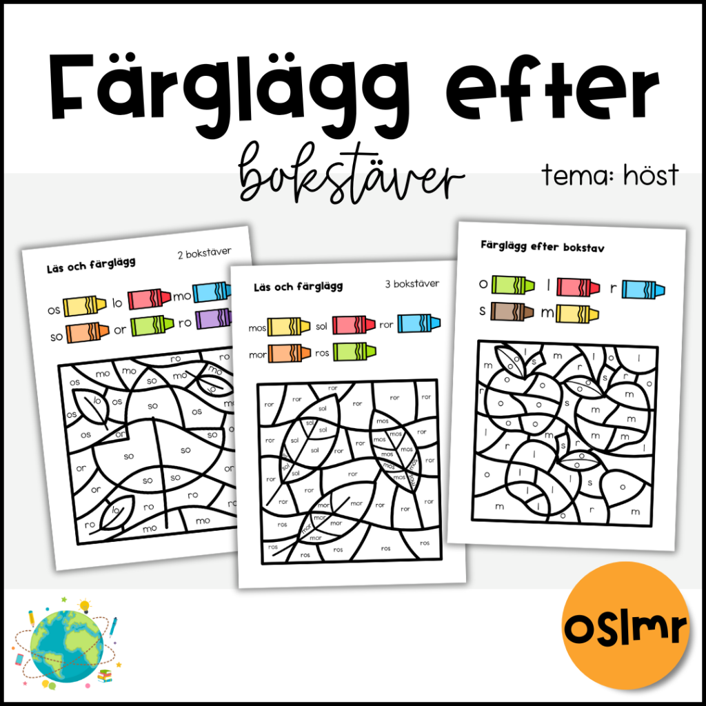 Färglägg efter bokstav – Höst