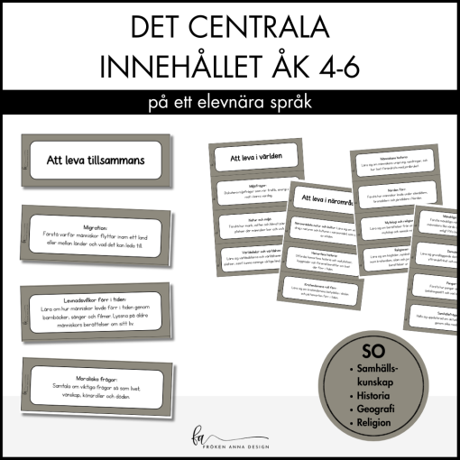 PAKET: Centrala innehållet åk 4-6 på ett elevnära språk: ALLA ÄMNEN