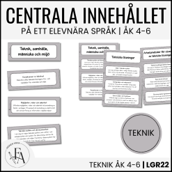 Centrala innehållet åk 4-6 på ett elevnära språk: teknik