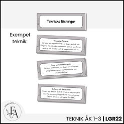 Centrala innehållet åk 1-3 på ett elevnära språk: teknik