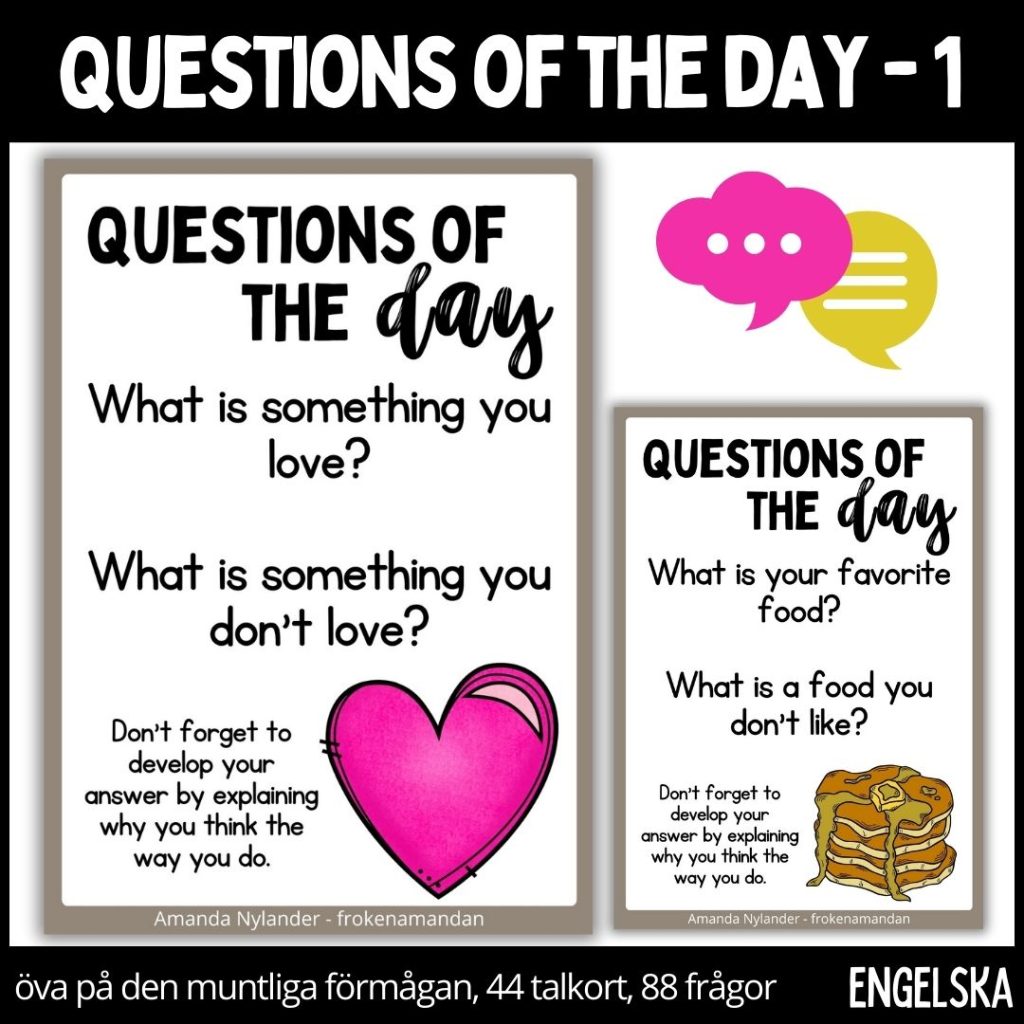 Questions of the day – cards – 1