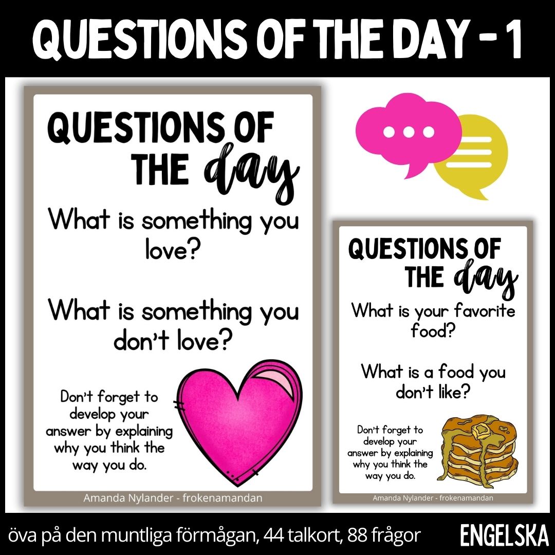 Questions of the day - cards - 1