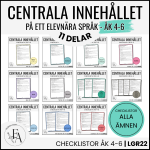 PAKET: CHECKLISTOR över det Centrala innehållet åk 4-6 på ett elevnära språk: ALLA ÄMNEN - bild 1