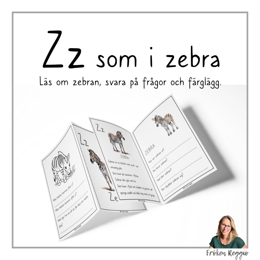Lär om bokstäver och djur – Z