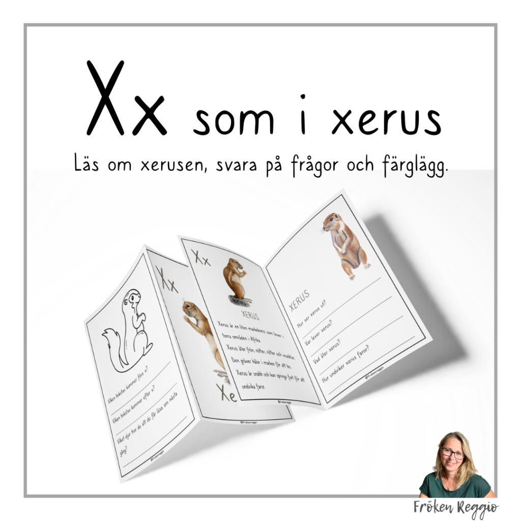 Lär om bokstäver och djur – X