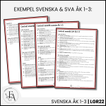 CHECKLISTA över det Centrala innehållet åk 1-3 på ett elevnära språk: Svenska & SVA - bild 2