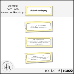 Centrala innehållet åk 1-6 på ett elevnära språk: hem- och konsumentkunskap