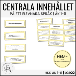 Centrala innehållet åk 1-6 på ett elevnära språk: hem- och konsumentkunskap