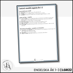 CHECKLISTA över det Centrala innehållet åk 1-3 på ett elevnära språk: Engelska