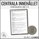PAKET: CHECKLISTOR över det Centrala innehållet åk 1-3 på ett elevnära språk: ALLA ÄMNEN - bild 5