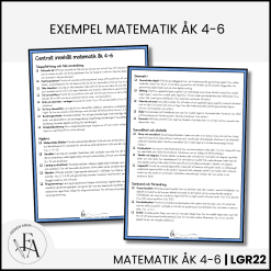 CHECKLISTA över det Centrala innehållet åk 4-6 på ett elevnära språk: matematik
