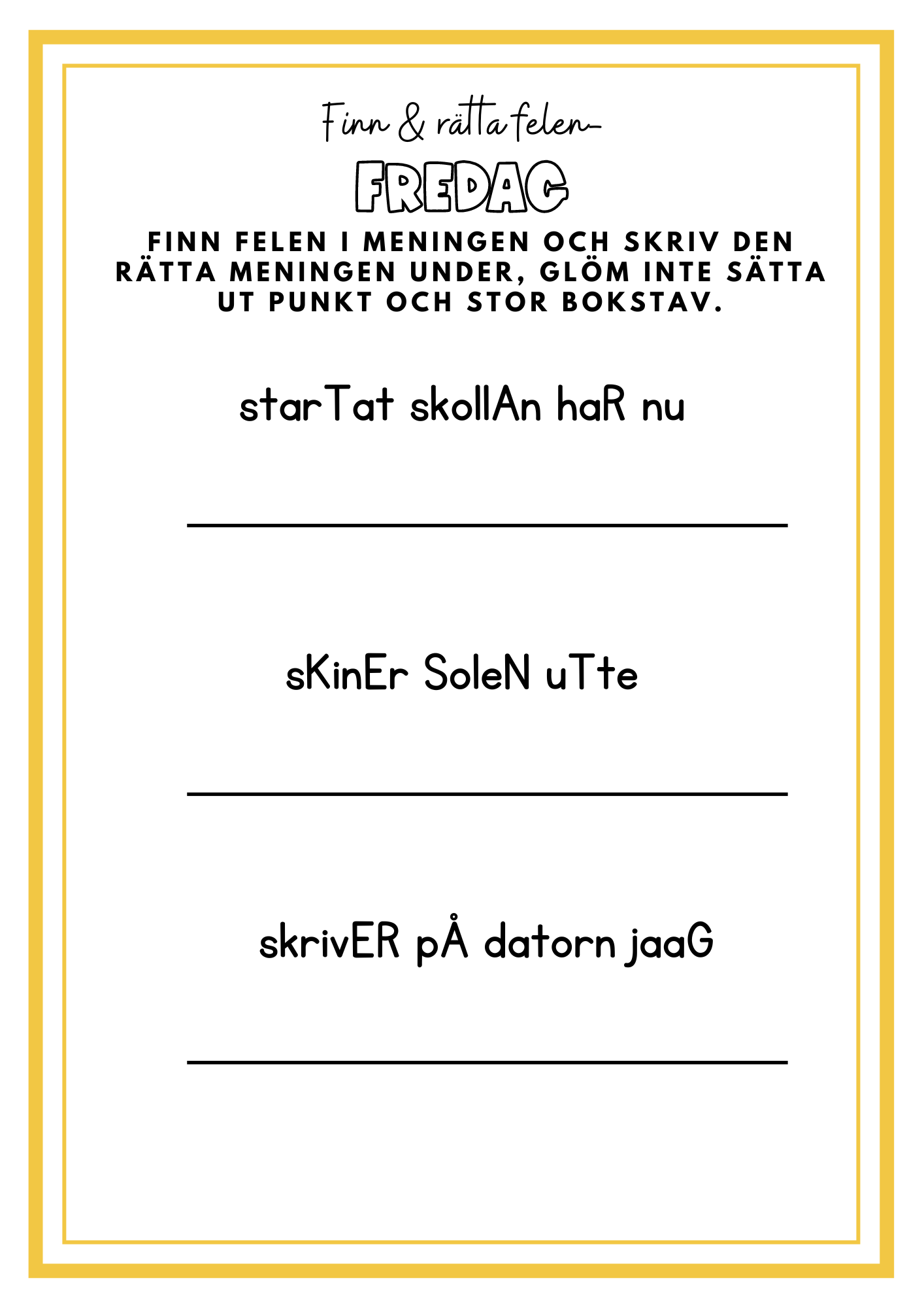 Morgonuppgifter augusti- 24