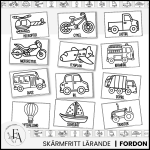 Fordon: 21 målarbilder att färglägga - bild 2