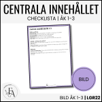 PAKET: CHECKLISTOR över det Centrala innehållet åk 1-3 på ett elevnära språk: ALLA ÄMNEN - bild 8