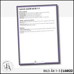 CHECKLISTA över det Centrala innehållet åk 1-3 på ett elevnära språk: bild