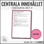 CHECKLISTA över det Centrala innehållet åk 1-3 på ett elevnära språk: musik - bild 1