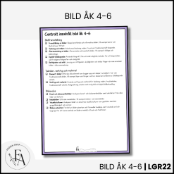 CHECKLISTA över det Centrala innehållet åk 4-6 på ett elevnära språk: bild