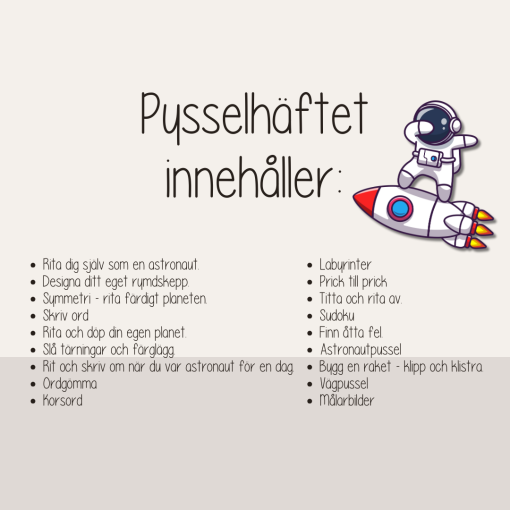 Pysselhäfte Rymden