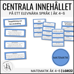 Centrala innehållet åk 4-6 på ett elevnära språk: matematik