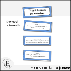 Centrala innehållet åk 1-3 på ett elevnära språk: matematik