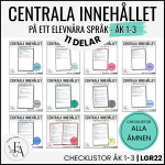 PAKET: CHECKLISTOR över det Centrala innehållet åk 1-3 på ett elevnära språk: ALLA ÄMNEN - bild 1