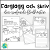 Den surfande flodhästen - Färglägg och skriv