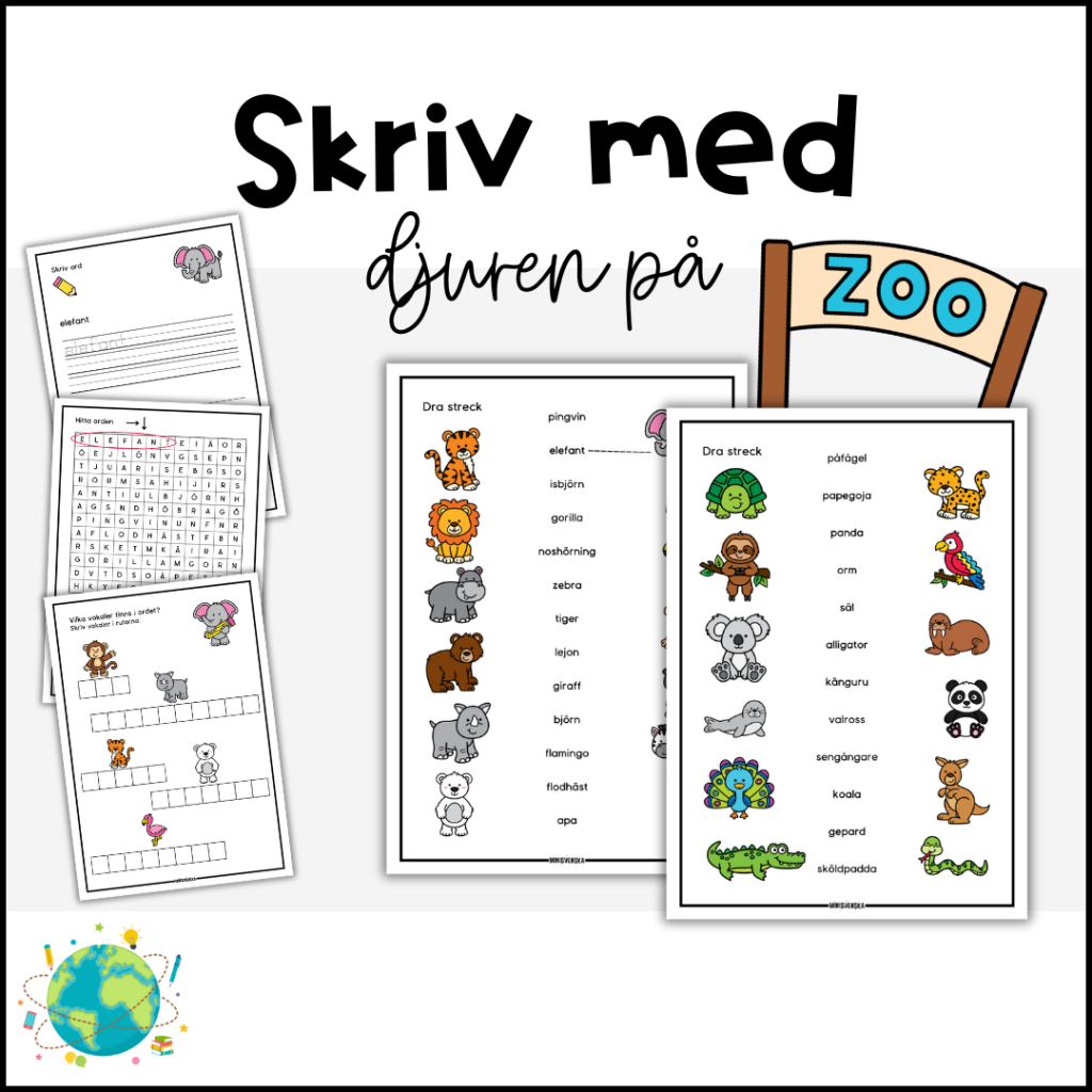 Skriv med djuren på ZOO