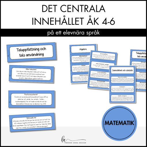 PAKET: Centrala innehållet åk 4-6 på ett elevnära språk: ALLA ÄMNEN