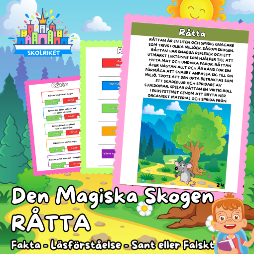 Den magiska skogen – RÅTTA – Fakta – Läsförståelse – Sant eller Falskt