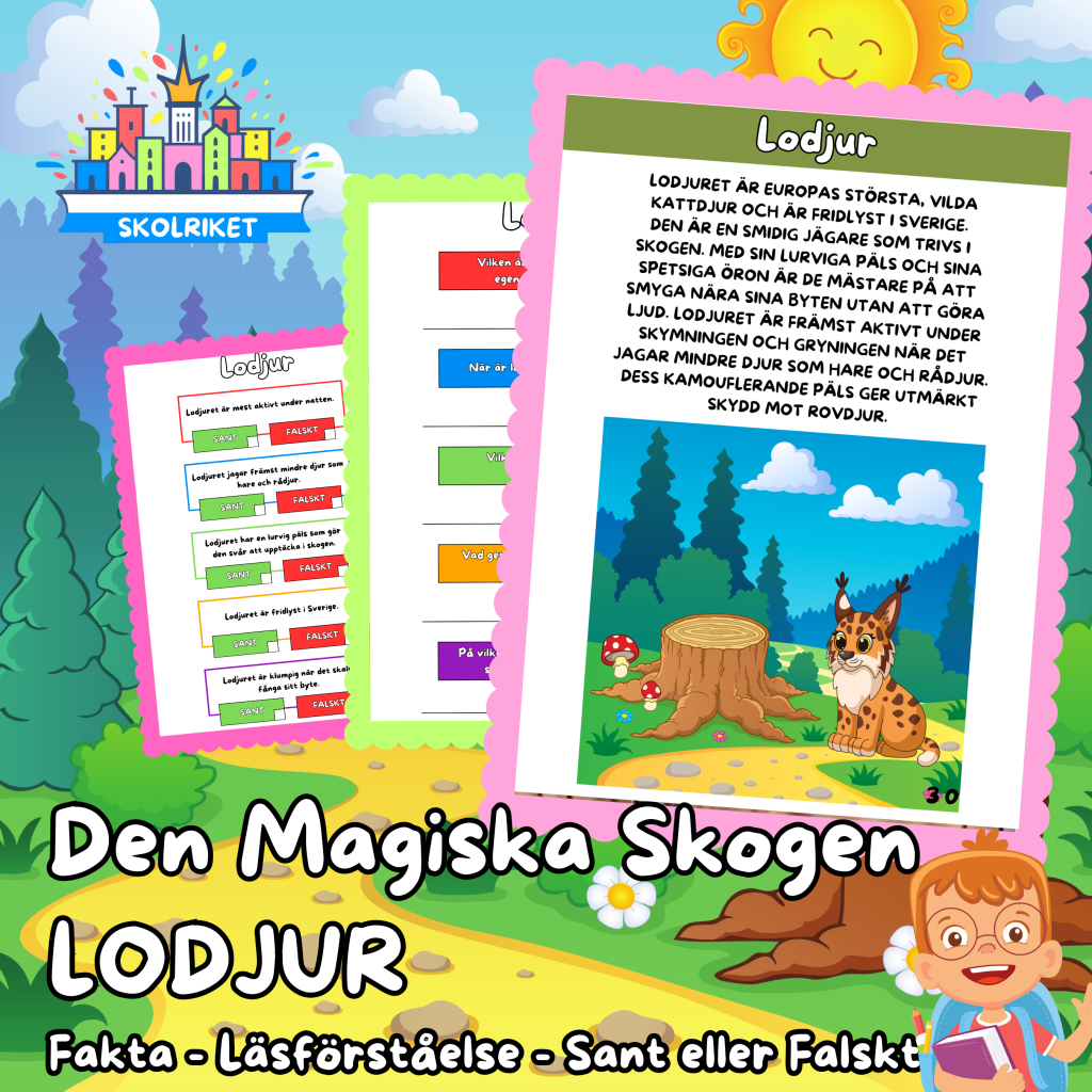 Den magiska skogen – LODJUR – Fakta – Läsförståelse – Sant eller Falskt