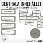 Centrala innehållet åk 1-3 på ett elevnära språk: SO - bild 1
