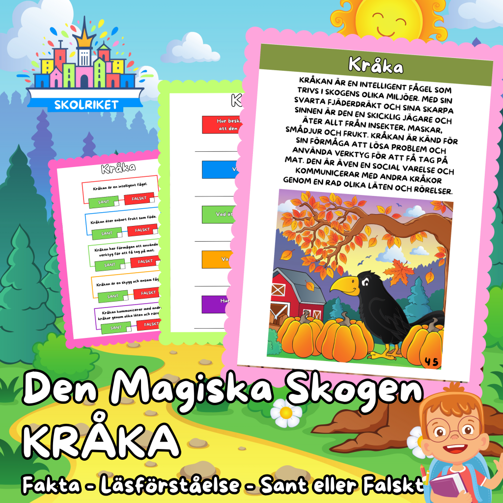 Den magiska skogen – KRÅKA – Fakta – Läsförståelse – Sant eller Falskt