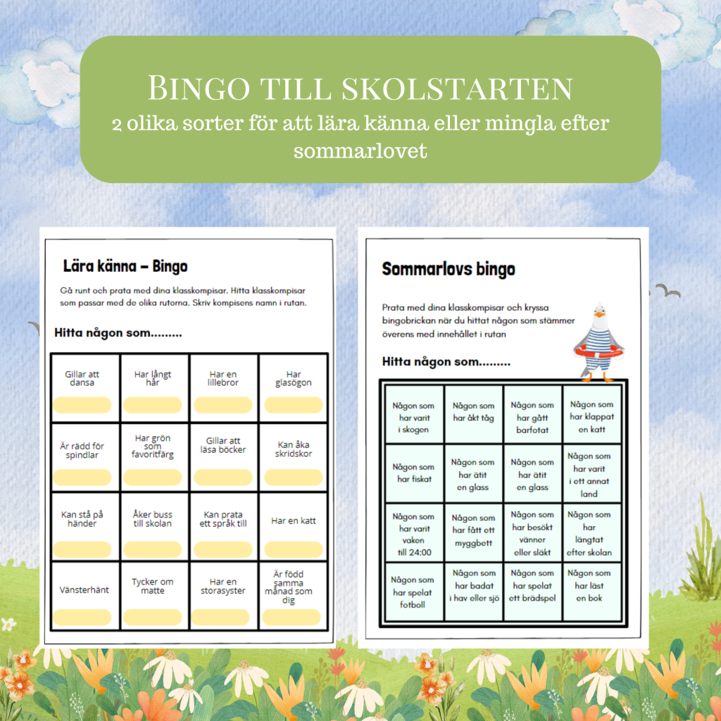 Bingo till skolstart