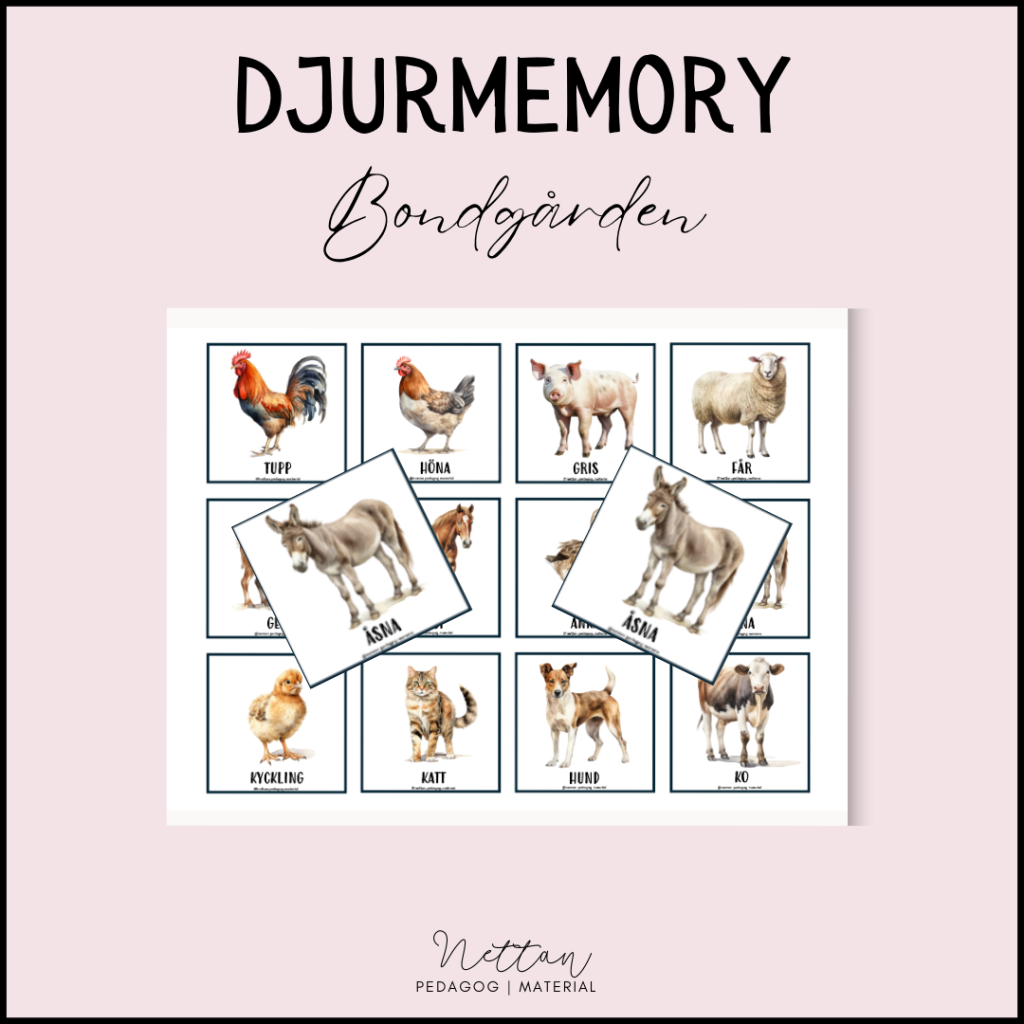 Memory – djur på bondgården