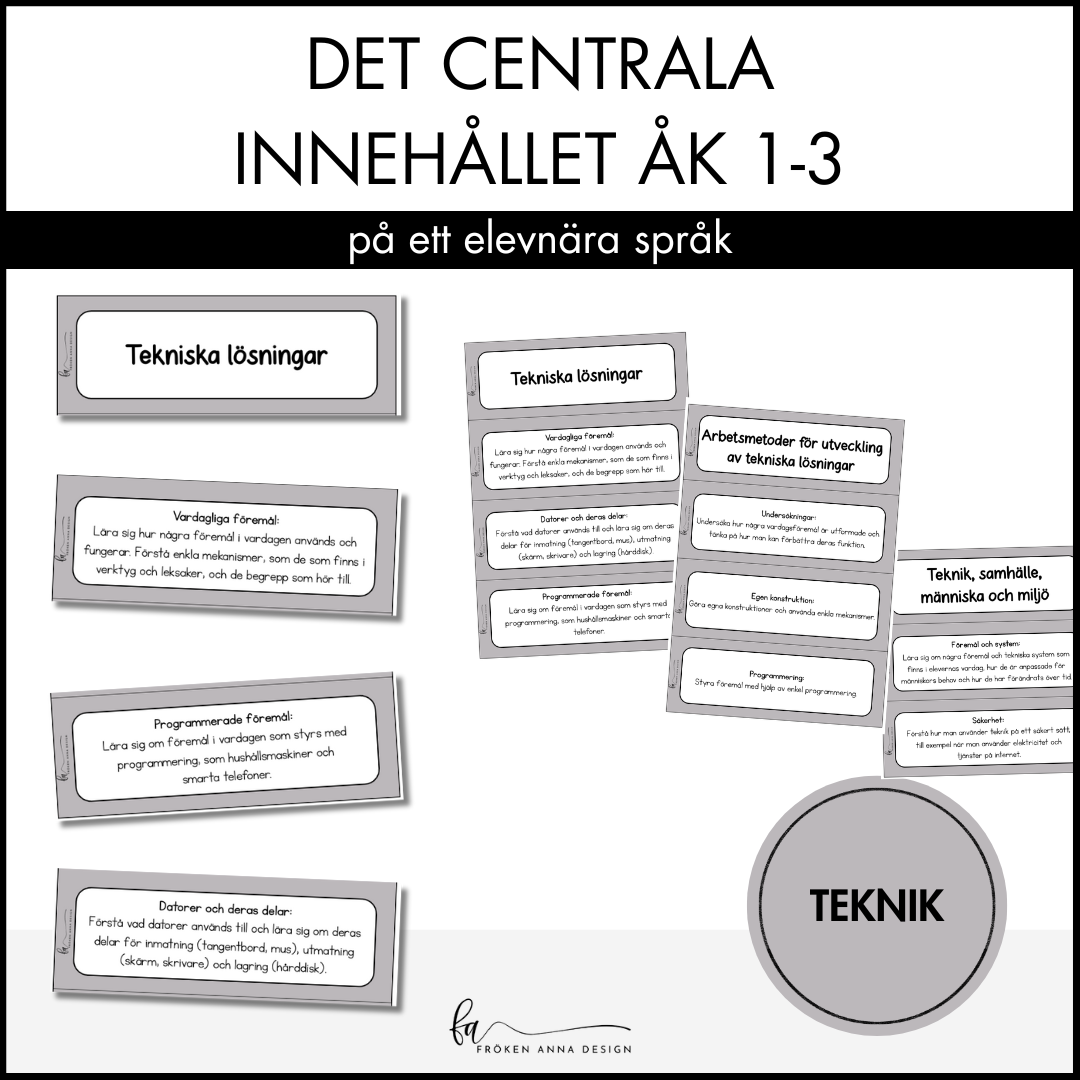 PAKET: Centrala innehållet åk 1-3 på ett elevnära språk: ALLA ÄMNEN