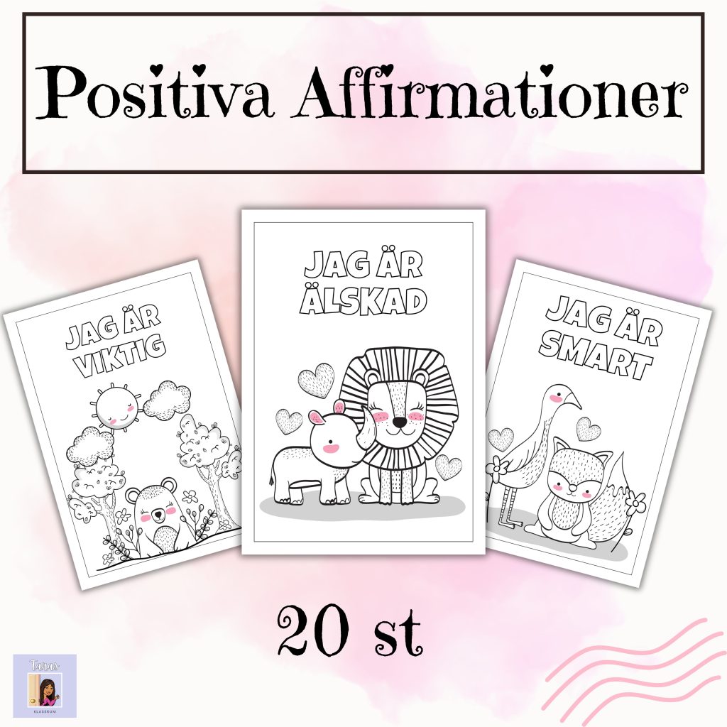Positiva Affirmationer att färglägga