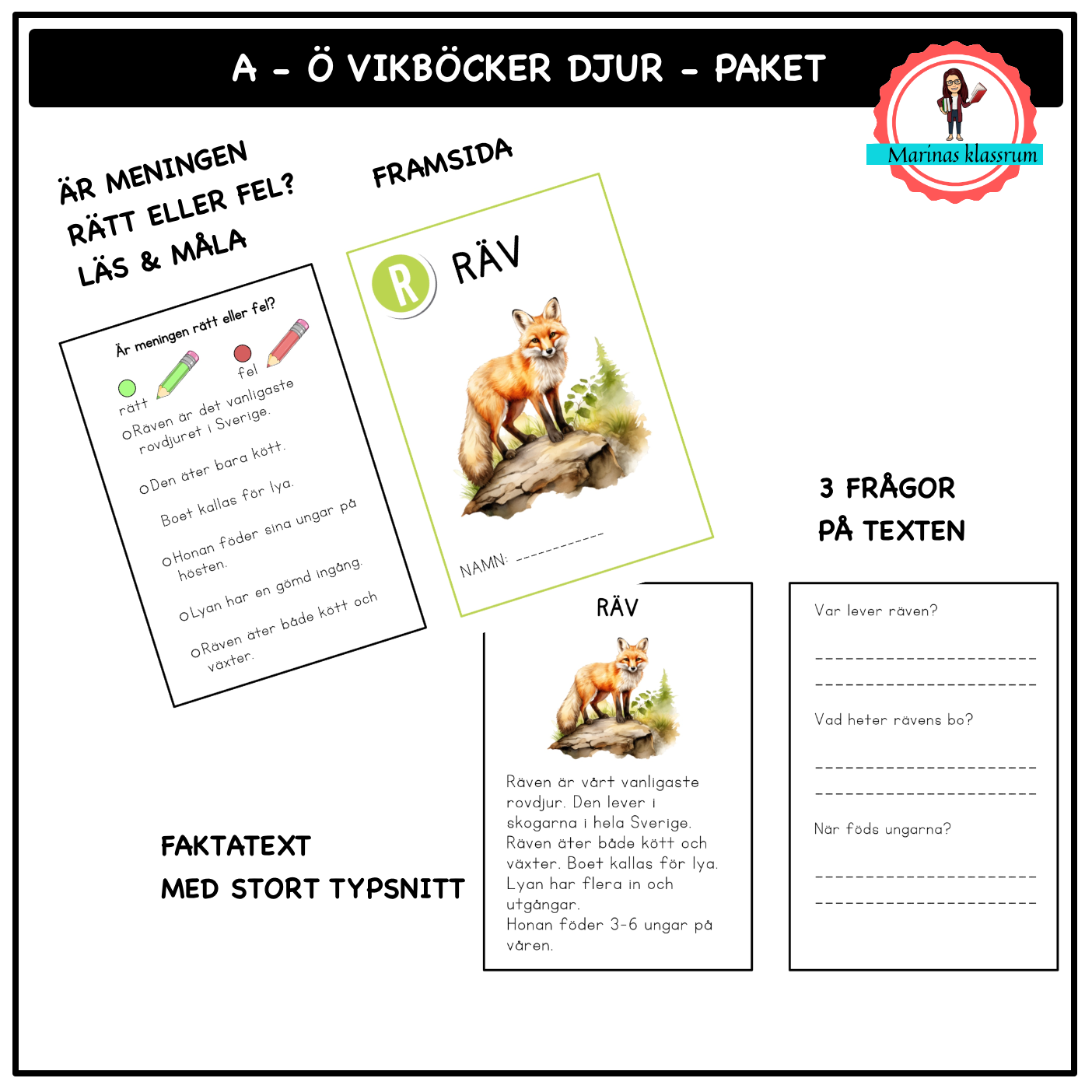 Vikböcker om djur A-Ö - PAKET