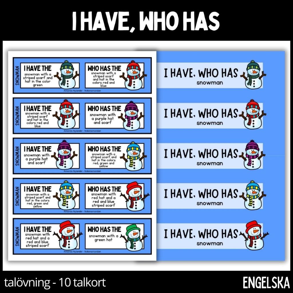 I have, who has domino – snowman