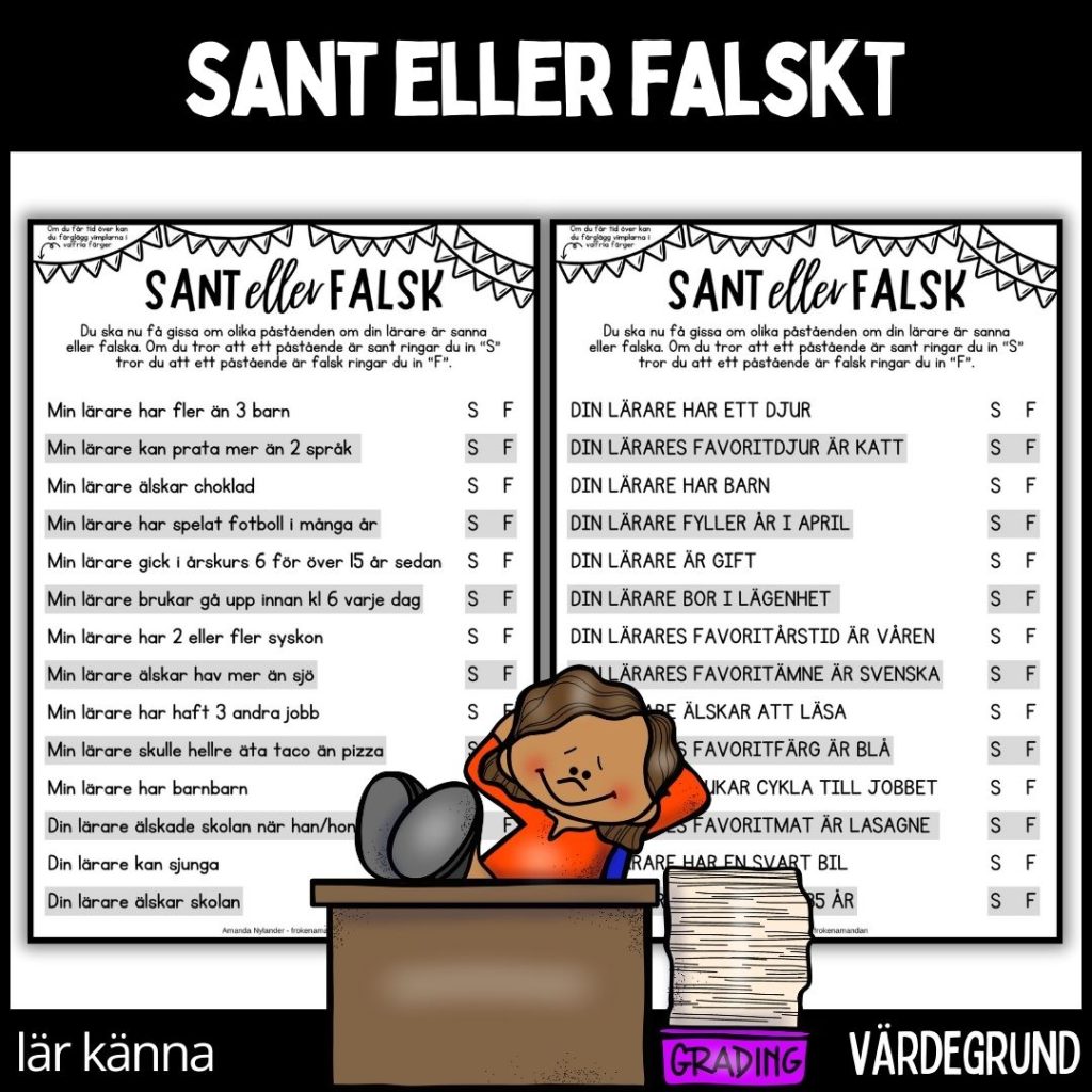 Sant eller falskt – 2 arbetsblad